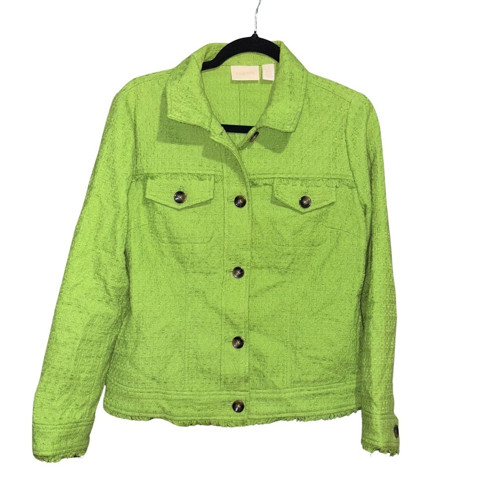 Chico's Green Tweed Jacket